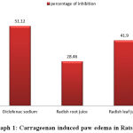 Graph 1: Carrageenan induced paw edema in Rats.