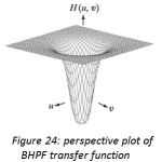 Figure 24: perspective plot of BHPF transfer function