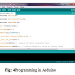 Fig: 4Programming in Arduino