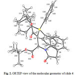 Fig. 2. ORTEP view of the molecular geometry of ylide 4