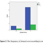 Figure 5: The frequency of delayed union according to sex