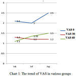 Figure 1: The trend of VAS in various groups