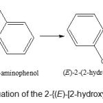 Scheme 1: Synthesis equation of the 2-{(E)-[2 hydroxyphenyl)imino] methyl}phenol