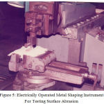 Figure 5: Electrically Operated Metal Shaping InstrumentFor Testing Surface Abrasion