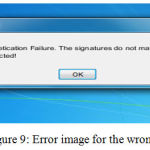 Figure 9: Error image for the wrong key