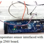 Figure 3: Temperature sensor interfaced with Arduino Mega 2560 board.