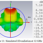 Figure 11: Simulated 3D-radiation at 12 GHz.