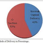 Figure 1: Mode of Delivery in Percentage.