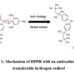 Figure 1: Mechanism of DPPH with an antioxidant having transferable hydrogen radical