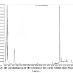 Figure 2: GC-MS Chromatogram of Phytochemicals Present in Volatile oil of Prunus Persica Leaves