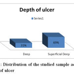 ): Distribution of the studied sample according to depth of ulcer