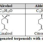 Table 2: Examples of oxygenated terpenoids with different function groups.