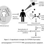Figure 1: Comprehensive strategies for COVID-19 prevention and management.1,4,9,14,15,16,22,23,24 PPE: personal protective equipment.